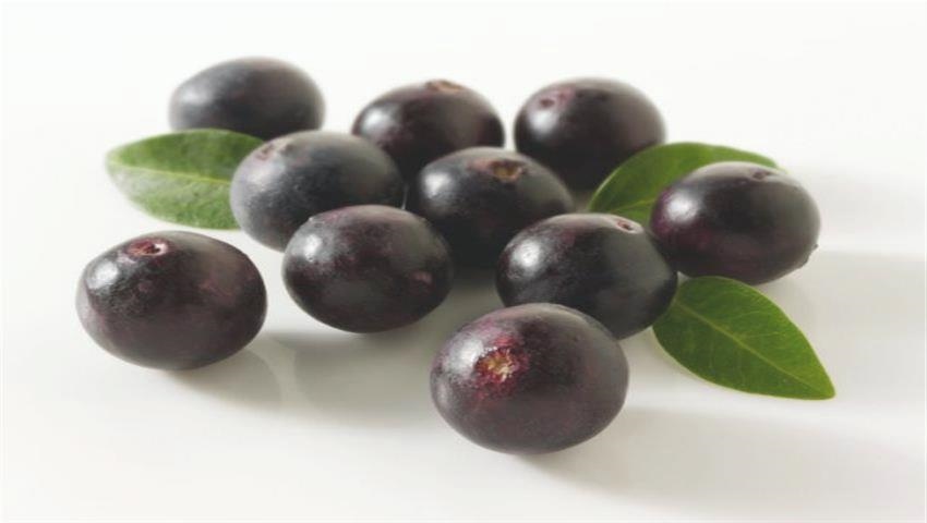10 Avantages des Anthocyanes et des Aliments Riches en 3 Les Baies d'açai anti oxident de fruits en vrac sur un fond blanc est en lecture