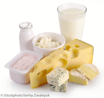 Le régime de Reflux acide Meilleurs Aliments et Conseils 4 Lait fromage yaourt, les oeufs sur un fond blanc